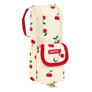 Trousse d'écolier Safta Cherry Beige (6 x 21 x 6 cm)