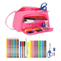 Trousse Scolaire avec Accessoires BlackFit8 Glow up Rose (32 Pièces)