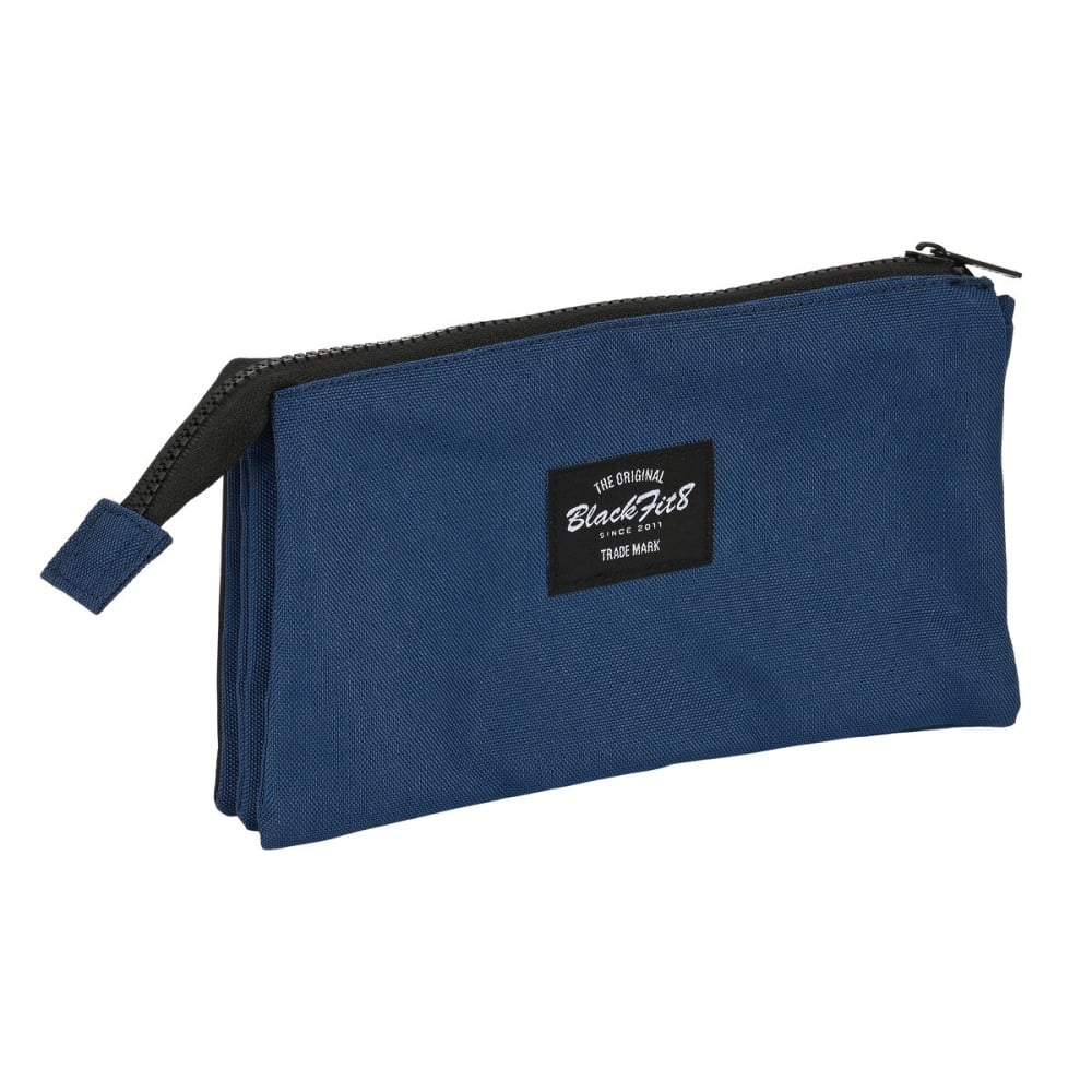 Dreifaches Mehrzweck-Etui BlackFit8 Urban Schwarz Marineblau (22 x 12 x 3 cm)