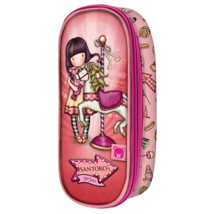 Trousse d'écolier Gorjuss Carousel Saumon (10 x 23 x 6 cm)