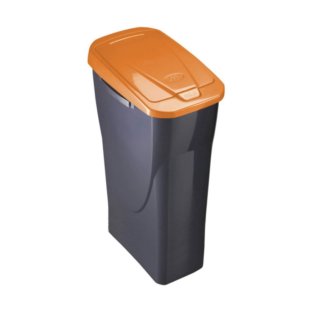 Papierkorb Schwarz/Orange Polypropylen (15 L)