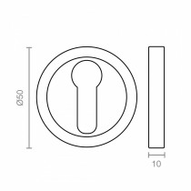 Keyhole EDM Pera 707 Aluminium Satin finish Ø 50 x 10 mm