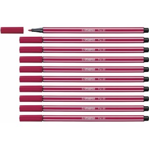 Feutres Stabilo Pen 68 Rouge foncé (10 Pièces)