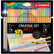 Set of Felt Tip Pens Stabilo Point 88 & Pen 68 Creative Arty Multicolour