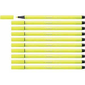 Felt-tip pens Stabilo Pen 68 Fluorescent Yellow (10 Pieces)