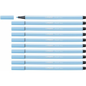 Feutres Stabilo Pen 68 Fluorescent Bleu (10 Pièces)