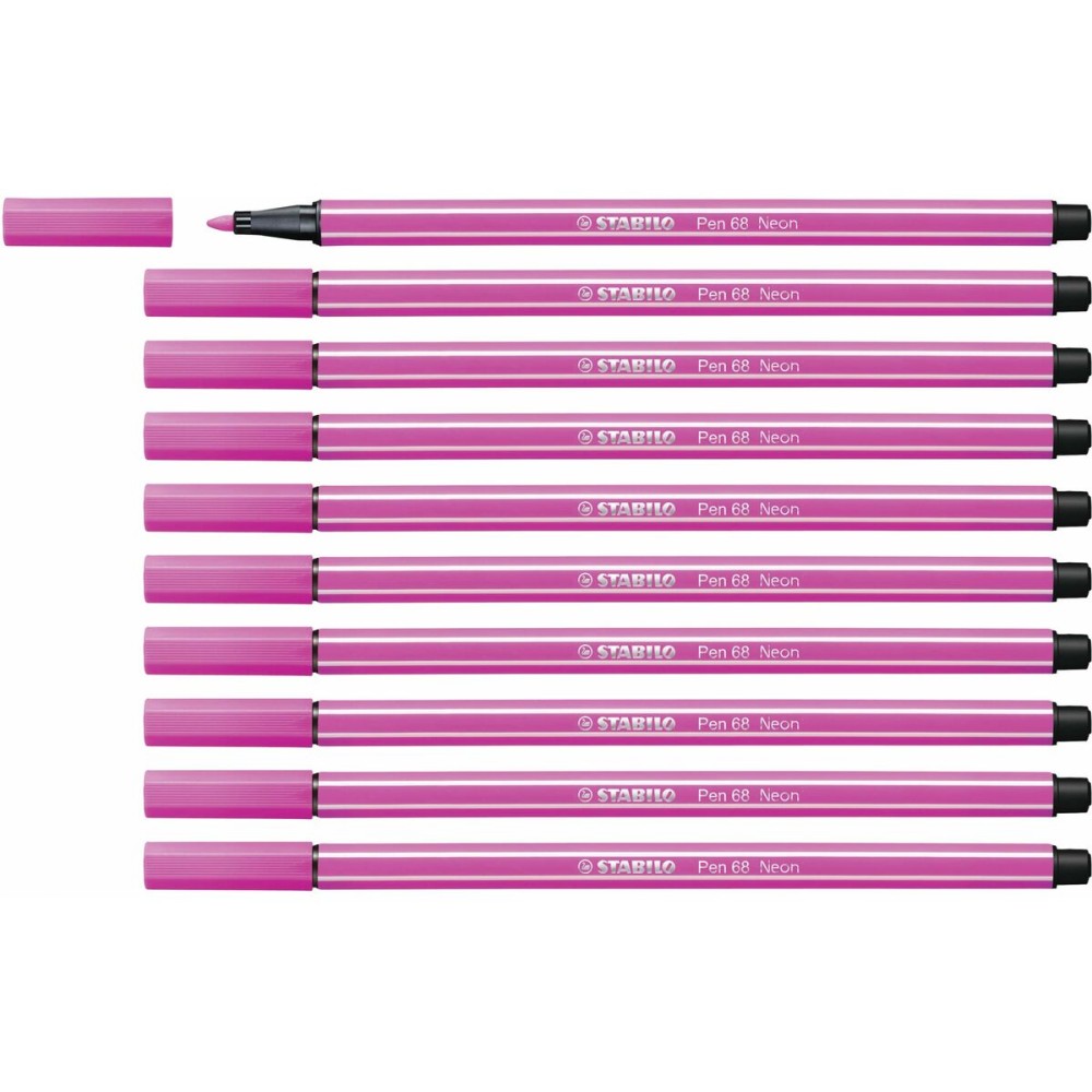 Felt-tip pens Stabilo Pen 68 Fluorescent Pink (10 Pieces)