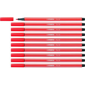 Felt-tip pens Stabilo Pen 68 Red (10 Pieces)