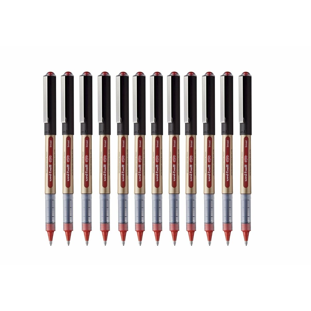 stylo à encre liquide Uni-Ball Rollerball Eye Broad UB-150 Rouge 1 mm (12 Pièces)