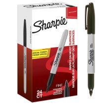 Marqueur permanent Sharpie Fine Permanent Noir 24 Pièces