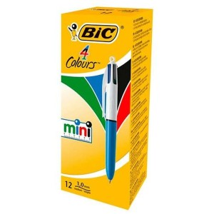 Flüssigtintenstift Bic Mini 4Colours Blau Weiß 0,32 mm (12 Stücke)