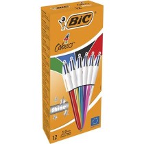 Kugelschreiber-Set Bic Shine Silver Weiß Bunt (12 Stücke)