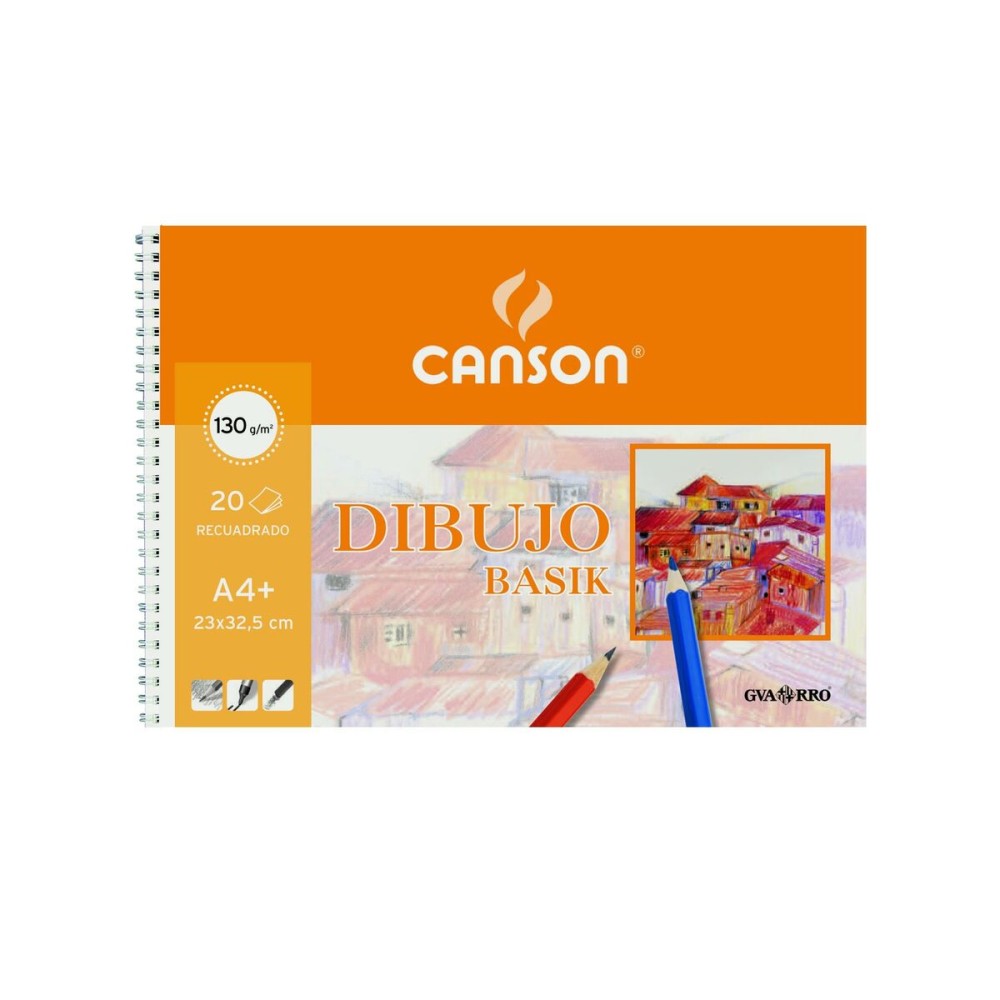 Bloc à dessin Canson Basik Lisse Avec cadre Microperforé 130 g/m²