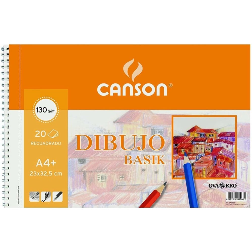 Bloc à dessin Canson Basik Avec cadre Microperforé 130 g/m²