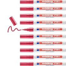 Permanent marker Edding 751 Red (10 Units)