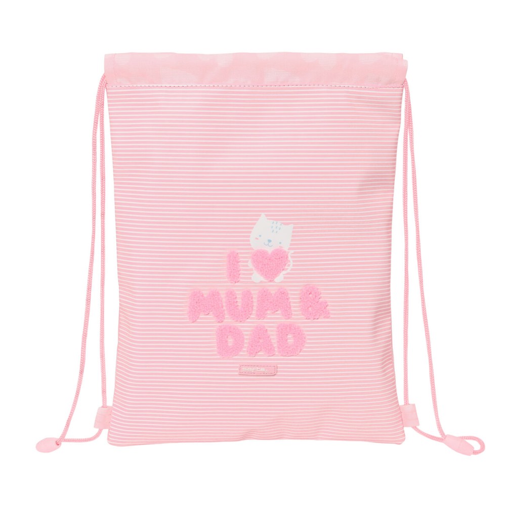 Backpack with Strings Safta Love Pink (26 x 34 x 1 cm)