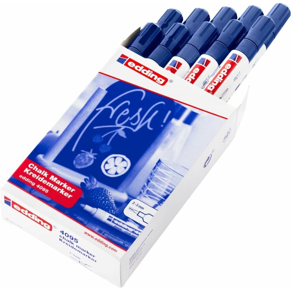 Flüssige Kreidemarker Edding 4095 Blau (10 Stück)