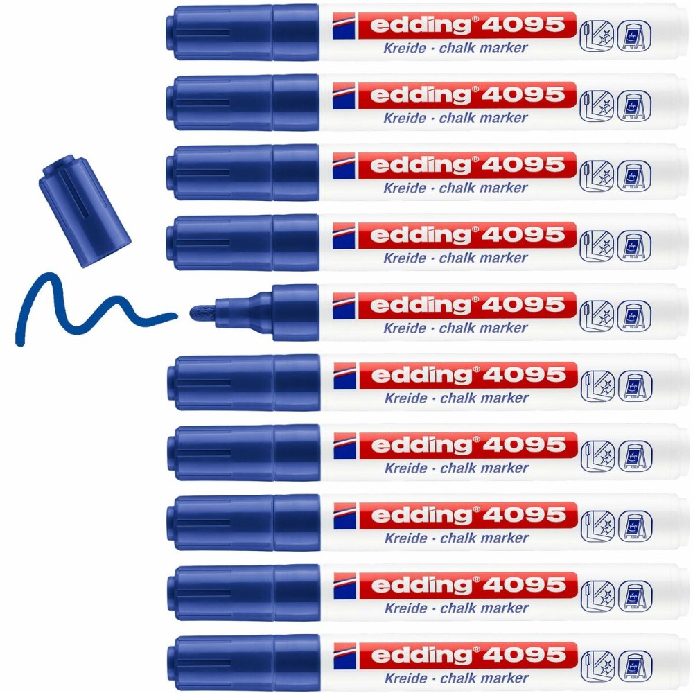 Liquid chalk marker Edding 4095 Blue (10 Units)