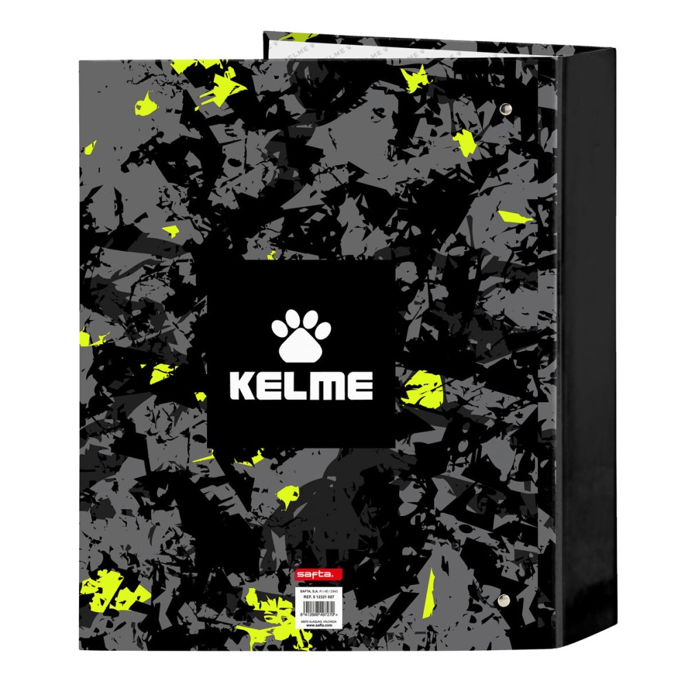 Reliure à anneaux Kelme Jungle Noir Gris Citron A4 (27 x 33 x 6 cm)