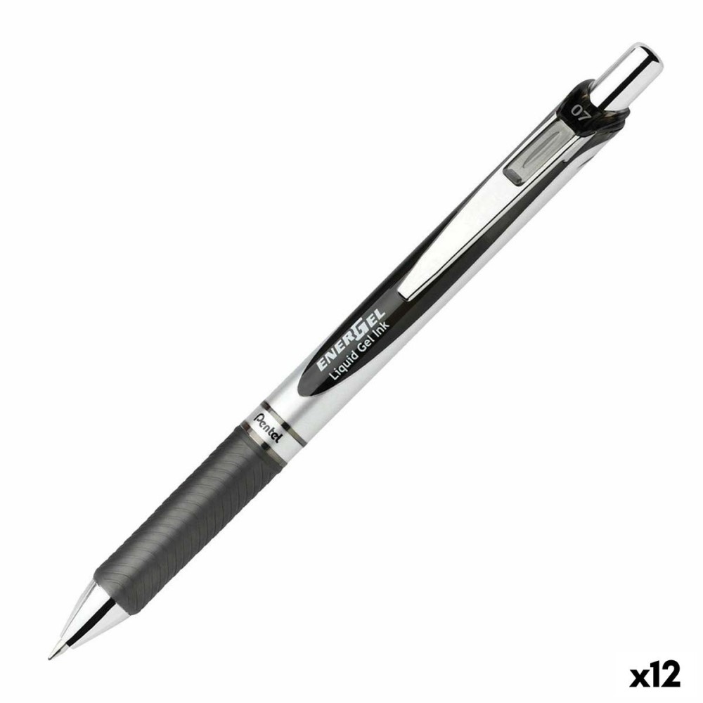 Gel pen Pentel Energel XM Klick 0.7 Black 12 Pieces