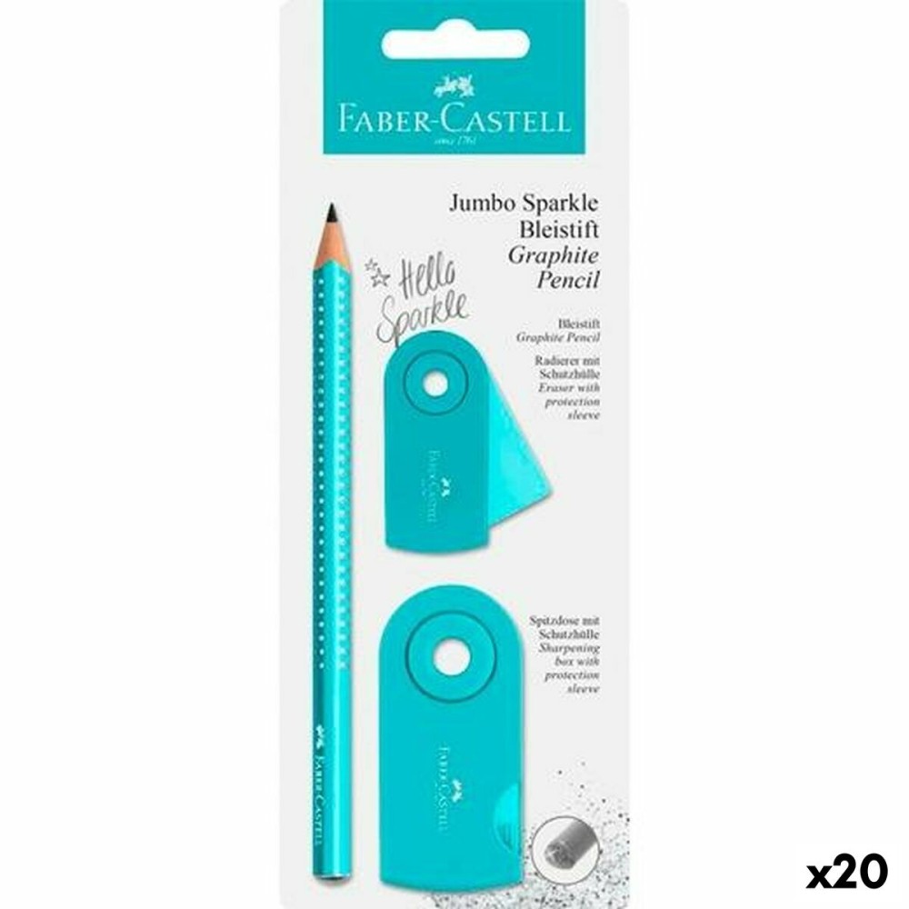 Ensemble de Crayons Faber-Castell Turquoise (3 Pièces) (20 Unités)