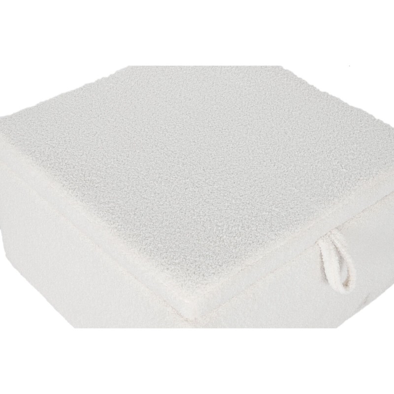 Banquette Home ESPRIT Blanc Polyester Bois MDF 60 x 60 x 36 cm