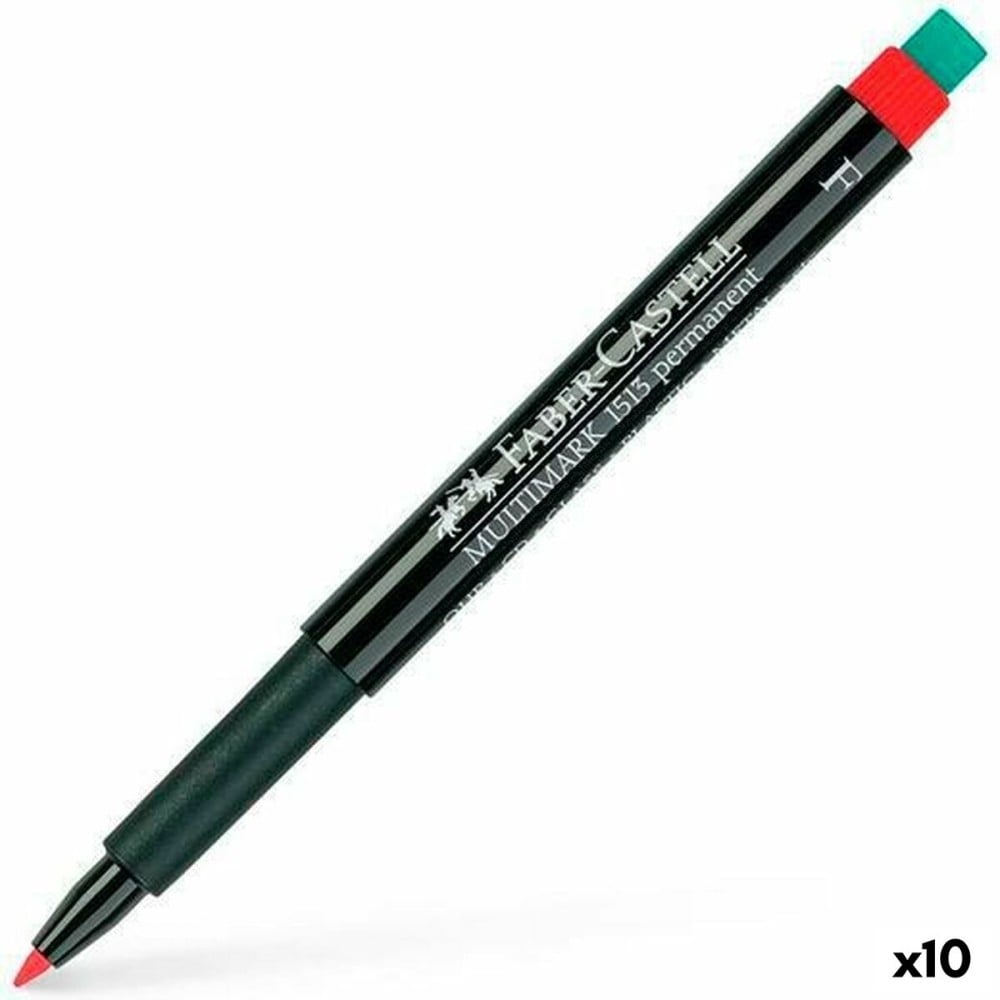 Dauermarker Faber-Castell Multimark 1513 F Rot (10 Stück)