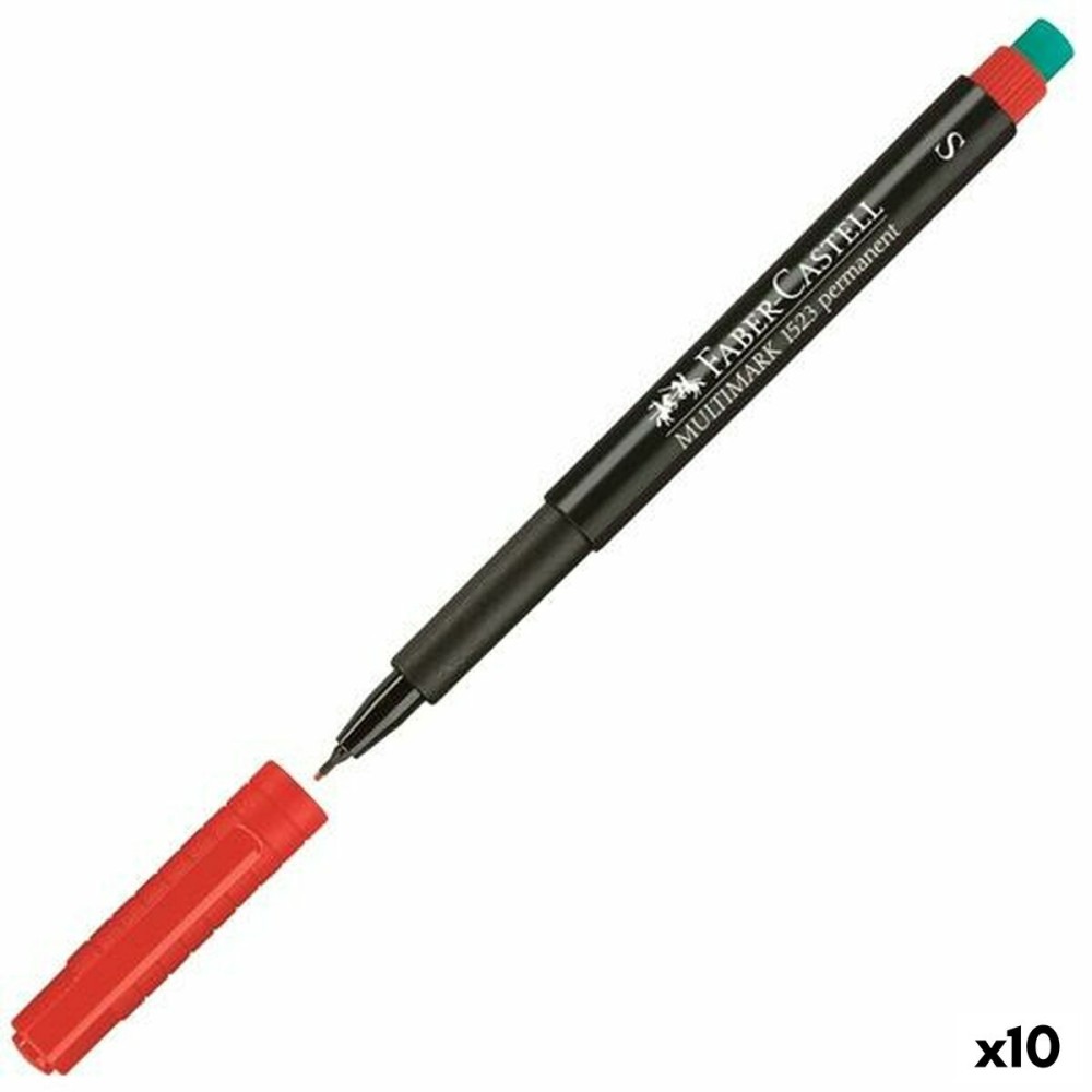 Dauermarker Faber-Castell Multimark 1523 M Rot (10 Stück)