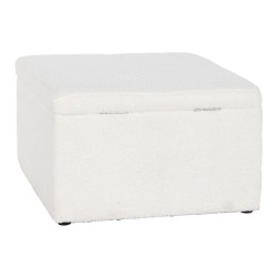 Bench Home ESPRIT White Polyester MDF Wood 60 x 60 x 36 cm