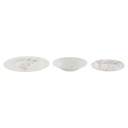 Dinnerware Set Home ESPRIT White Green Pink Porcelain 18 Pieces 27 x 27 x 2 cm