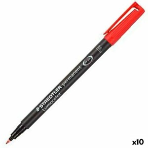 Marqueur permanent Staedtler Lumocolor 318-2 F Rouge (10 Unités)