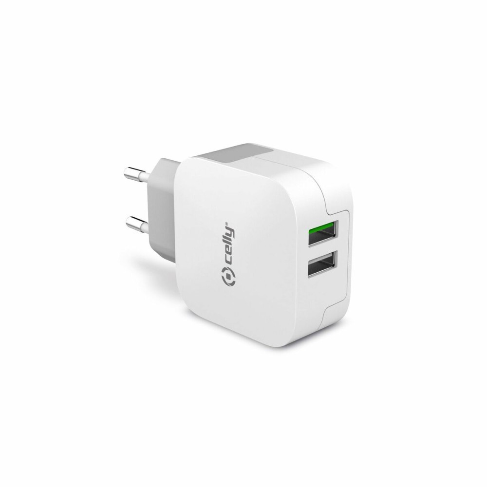 Chargeur de batterie Celly TC2USBTURBO Blanc