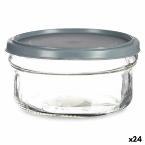 Panier-repas rond avec couvercle Gris Plastique 415 ml 12 x 6 x 12 cm (24 Unités)