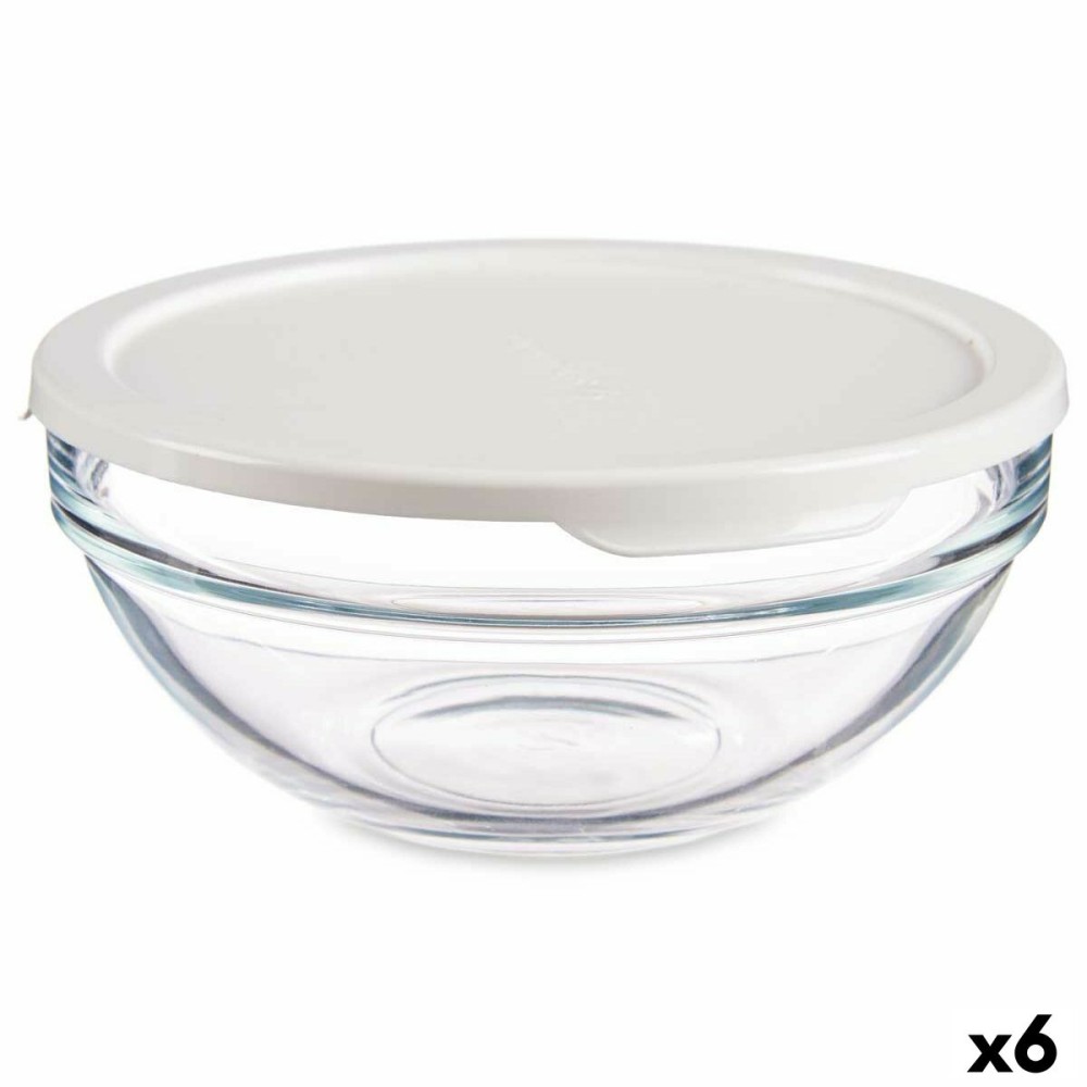 Panier-repas rond avec couvercle Pasabahce Chefs Blanc 595 ml 14 x 6,3 x 14 cm (6 Unités)