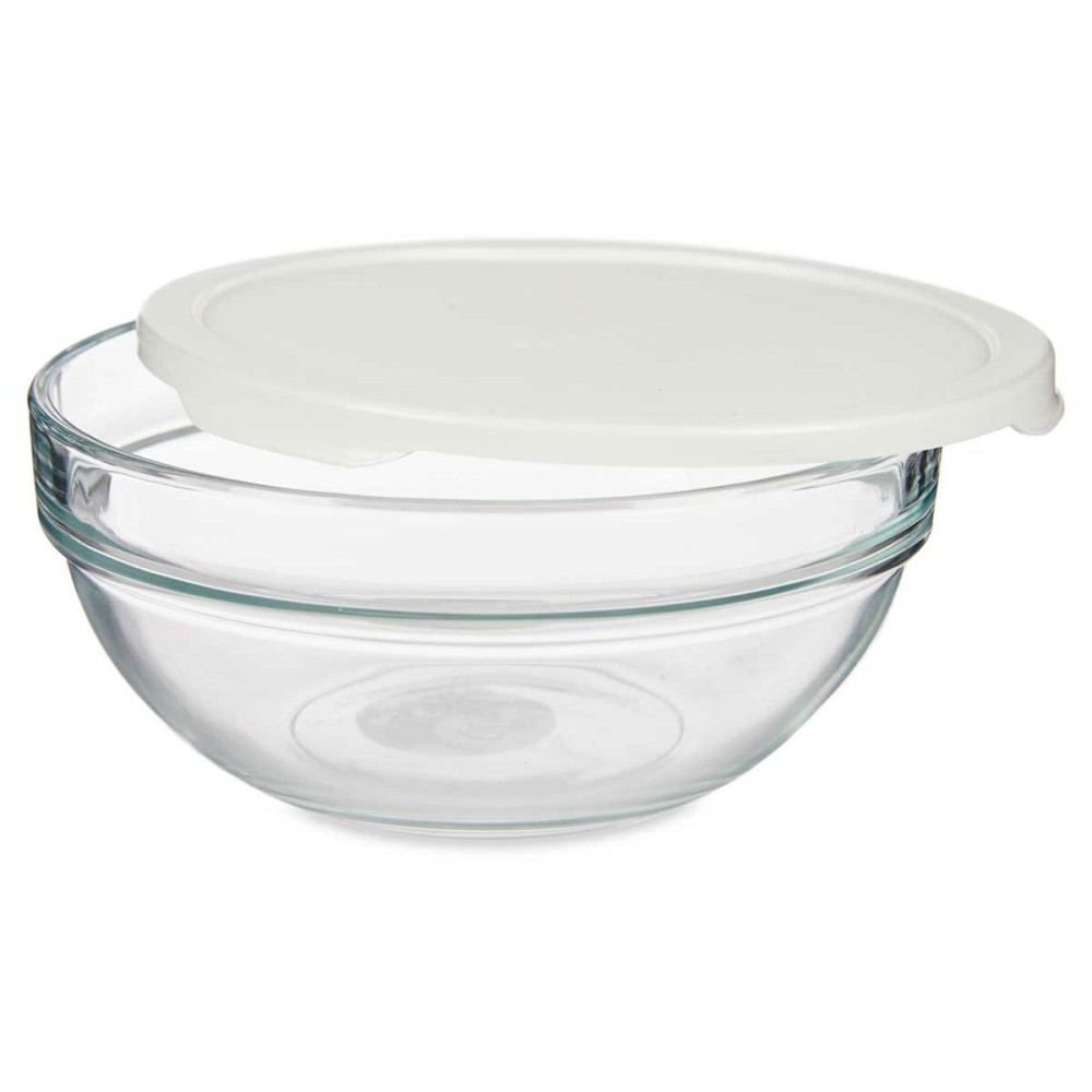 Panier-repas rond avec couvercle Pasabahce Chefs Blanc 1,135 L 17,2 x 7,6 x 17,2 cm (4 Unités)