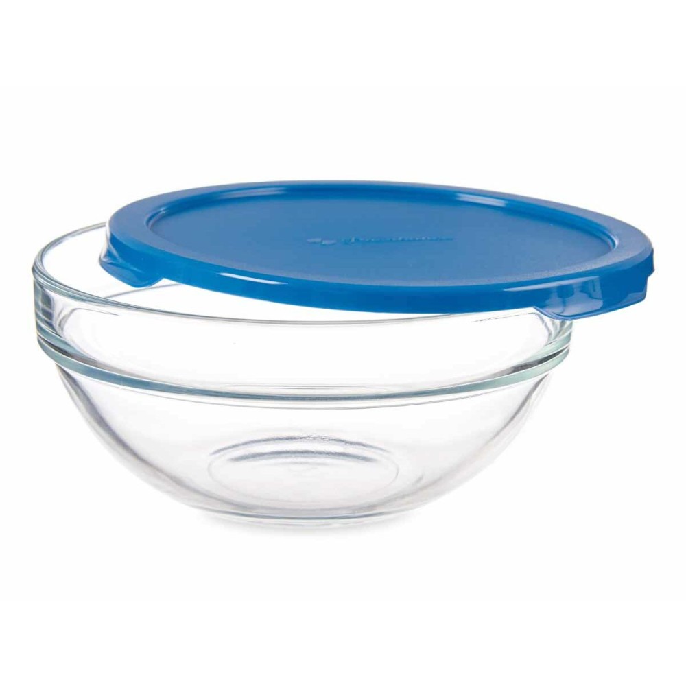 Panier-repas rond avec couvercle Pasabahce Chefs Bleu 595 ml 14 x 6,3 x 14 cm (6 Unités)