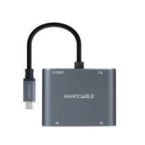 Adaptateur USB C vers HDMI NANOCABLE 10.16.4305 4K Ultra HD Gris 15 cm