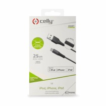 USB to Lightning Cable Celly USBLIGHTNYL25BK Black 25 cm