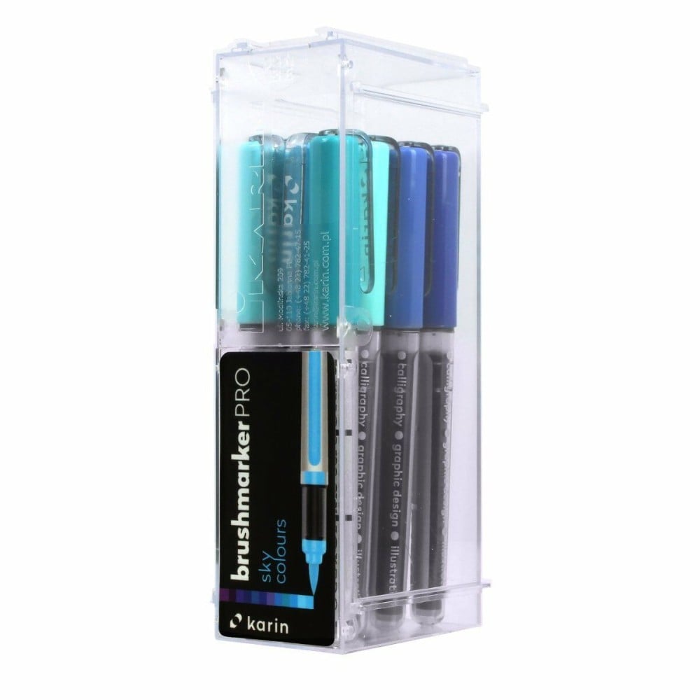 Set of Felt Tip Pens Karin Brushmarker Pro - Sky Colours 12 Pieces