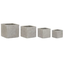 Set de pots de fleurs Home ESPRIT Beige Fibre de Verre Magnésium 44,5 x 44,5 x 42,5 cm (4 Unités)