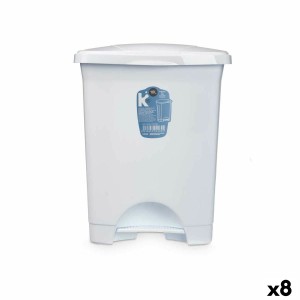 Poubelle à pédale Blanc Plastique 10 L (8 Unités)