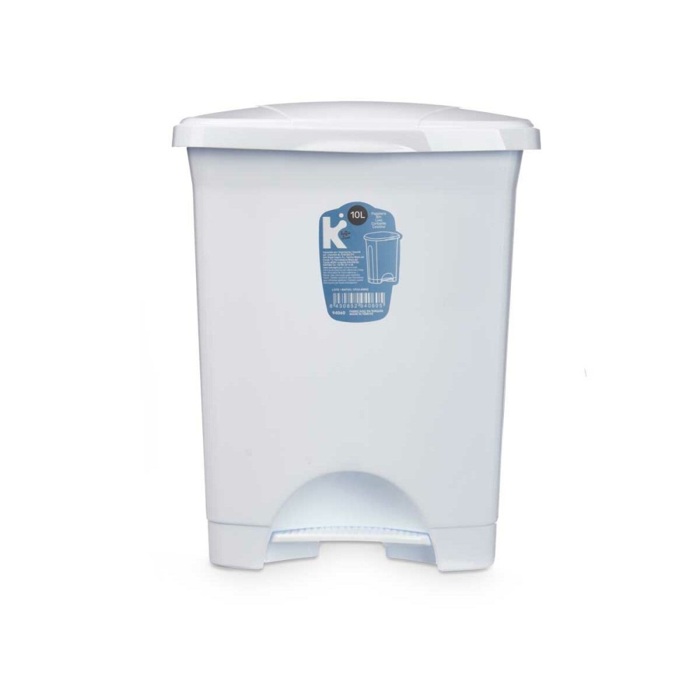 Pedal bin White Plastic 10 L (8 Units)