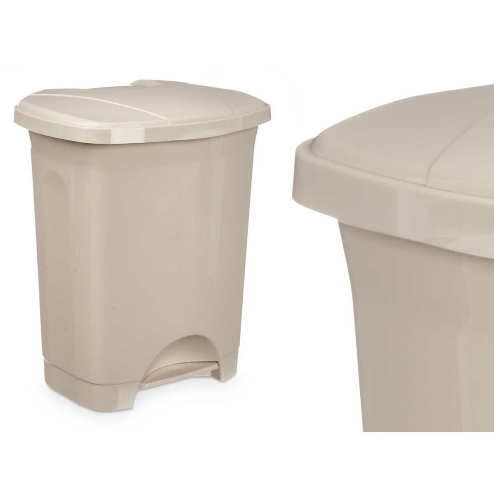 Poubelle à pédale Beige Plastique 10 L (8 Unités)