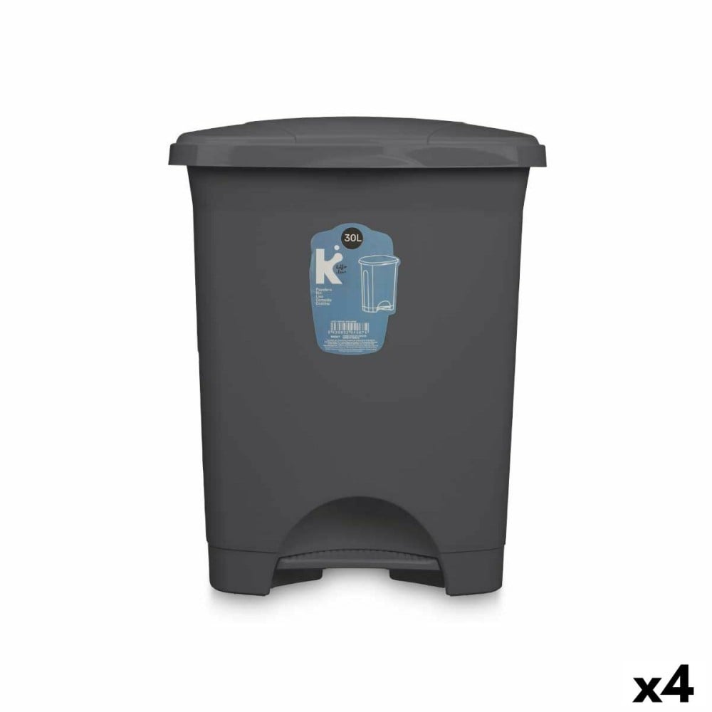 Pedal bin Anthracite Plastic 30 L (4 Units)