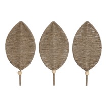 Wall mounted coat hanger Home ESPRIT Natural Jute Metal 12 x 4 x 26 cm