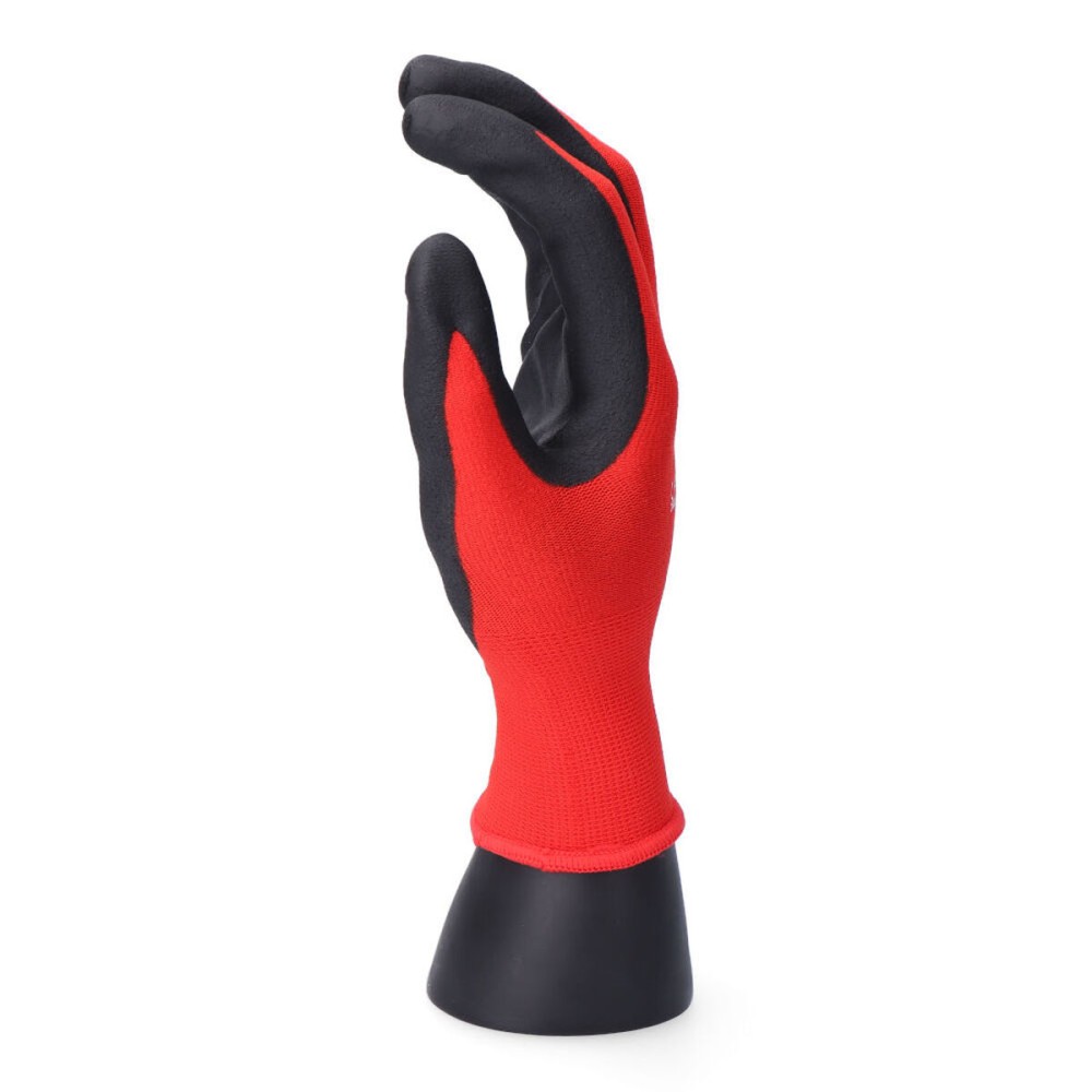 Gants de travail EDM Rouge Lycra Nitrile Tactile Industriels