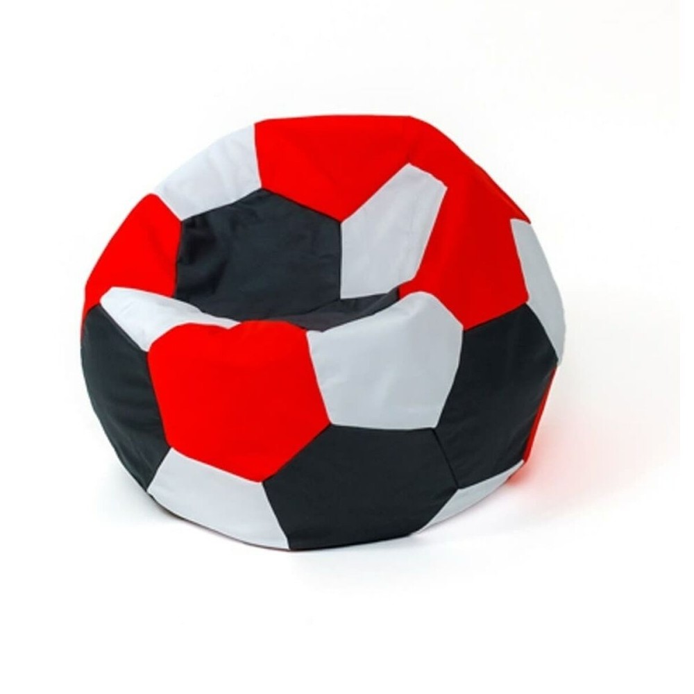 Pouffe GO GIFT White Black Red Oxford Football