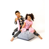 Pouffe GO GIFT Grey Pink Oxford Mouse