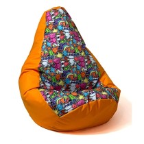 Puff GO GIFT Orange Oxford tejido antidesgarros 140 x 100 cm