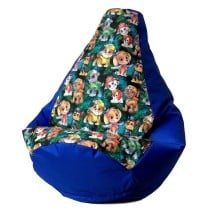 Pouf GO GIFT Bleu Oxford tejido antidesgarros Pat Patrouille 130 x 90 cm